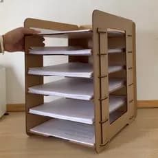 Organizador de Mesa com 6 Bandejas Porta Documentos Folha Sulfite A4 Material Escritório Radiestesia