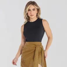 Blusa Regata Feminina Básica de malha viscolaycra