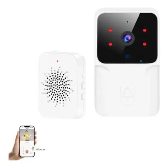 Campainha Interfone Câmera E Áudio Sem Fio Wifi Prova D'agua