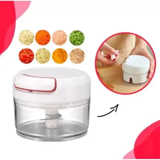 processador triturador manual de alimentos, alho,salsinha,cebolinha  utensílio cozinha