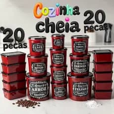 Jogo De Potes Plásticos Premium 20 Peças Alta Qualidade