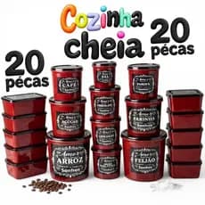 Organizador De Mantimentos Despensa 20 Potes Plásticos