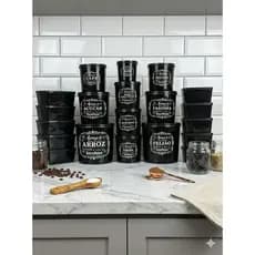Conjunto 20 Potes Organizadores De Cozinha Premium