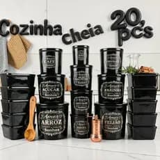 Kit 20 Potes Plásticos Armazenamento De Alimentos E Mantimentos