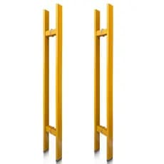 Puxador Dourado  60x40 cm Aço Inox ,Barra chata 30x10 Porta pivotante Madeira, Alumínio