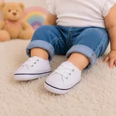 Tênis Bebê Infantil Menina Unissex Menino Starzinho Casual Cadarço Macio Primeiros Passos Confortável