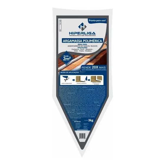 Kit 2 Packs Argamassa Polimérica Cola Blocos e Tijolos Hiperliga 3kg