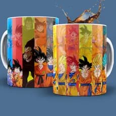 Caneca Personalizada Porcelana Anime Dragon Ball Goku Evolution COM SEU NOME