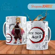 Caneca Anime Demon Slayer Personalizada COM NOME