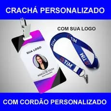 Crachá Personalizado De Pvc+ Cordão - Crachá Personalizado