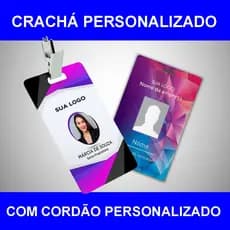Crachá Personazalido Com sua logo  + Cordã Personalizado ( Crachá De PVC ) Empresa, Loja, Evento