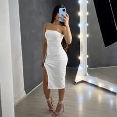 Vestido Feminino Mídi Tomara que Caia (Rafaele1)