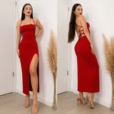 Vestido longo SUPLEX PREMIUM Costa Nua trançada Empina Bumbum