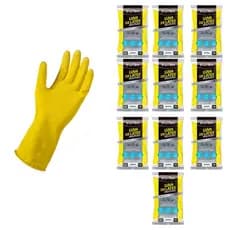 Kit 10 Prs Luva De Látex Multiuso Proteção Fit Limpeza Louça