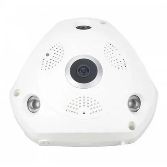 Camera Ip Seguranca Hd 360 Wifi Lente Olho De Peixe 1,3 Mp
