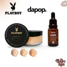 Kit Pó Translúcido Photo Microfinish Powder Playboy + Blindagem De Maquiagem 3 em 1 Dapop 15 ml