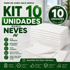 Pano de chao Pano de Chão Pano - Branco - 10 - Kit - 42 x 62cm