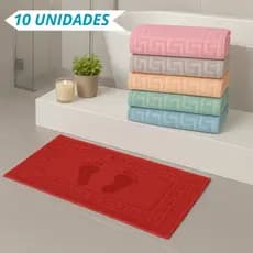 Kit 10,5,3 Tapete de Banheiro Tipo Toalha de Piso 100% Algodão Entrada de Box Seca os Pés