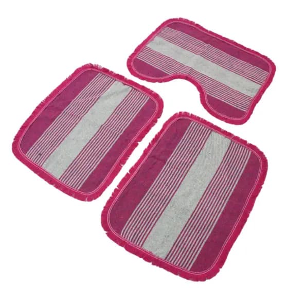 Jogo Tapete Kit de Banheiro 3 Peças Liso Várias Cores