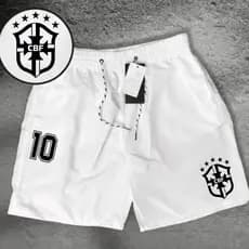 Bermuda Esportiva Tectel Masculina - Brasill 10 - Academia Corrida Copa mundo