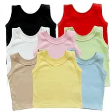 Kit 3 Camiseta de Bebê Menino Menina Regata Infantil Masculina Feminina Camisa 100% Algodão