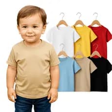 Kit 3 Camisetas Infantil Básica Manga Curta Menino Masculina Camisa Bebê Algodão Premium Variadas