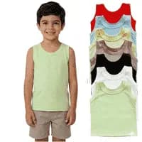 Kit Camisetas Regatas Infantil Lisa Roupa Menino Verão kids 100% Algodão 2 a 10 anos