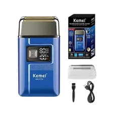 Barbeador Elétrico Kemei Shaver Recarregável Usb Bivolt IPX5 Portátil Sem Fio - KM-1112