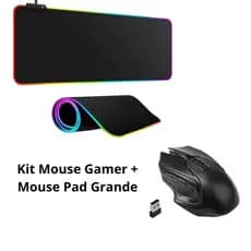 Mousepad Gamer RGB 80x30cm LED 7 Cores Antiderrapante