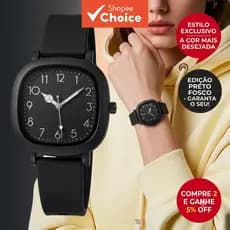 Relógio Feminino Quadrado Elegante Com Pulseira De Silicone Algarismos Arábicos Mostrador Esportivo Para Uso Diário