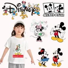 Disney Mickey Minnie Heat Transfer Sticker Mouse Iron on Women's Fashion Donald Duck Clothing Patch Pack Vestuário De Bricolage Camiseta Decoração Presente