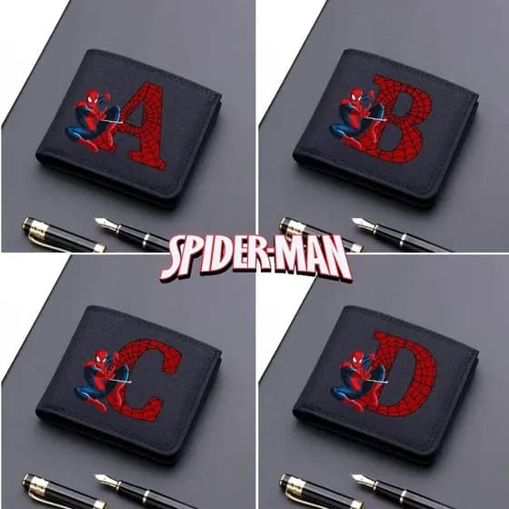 Carteira Dobrável Do Homem-Aranha Carta Az Portátil Com Zíper Pode Conter Moedas E Cartões Bancários