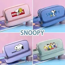 Snoopy Estojo De Lápis Grande Capacidade , Armazenamento Com Vários Compartimentos , Bolsa De Papelaria , Presente De Es