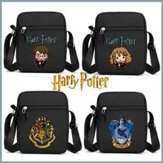 Harry Potter Bolsa De Ombro Crossbody Moda Impressa Pequena Quadrada Infantil E Adulto Preto Viagem Versátil Lona Presente