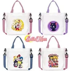 Sailor Moon Bolsa De Lona Moda Sacola Impressa crossbody Crianças Adulto Ombro Presente De Aniversário