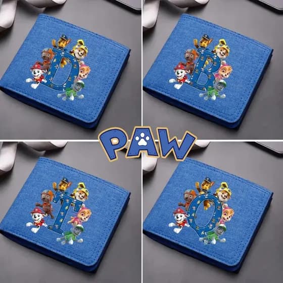 Carteira Dobrável Paw Patrols Carta Az Portátil Com Zíper Pode Conter Moedas E Cartões Bancários