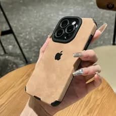 Capa De Textura De Couro De Luxo Para iPhone17 16 15 14 13 12 11 Pro Max  Original Pele de suede