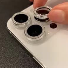 Protetor De Lente De Câmera Bling iPhone 17 Pro Max 16 15 14plus 13 12 11Pro Metal De Vidro Antiarranhões