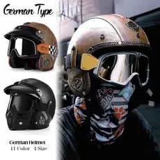 Capacete Retrô Para Motocicleta , Capacetes De Couro 3/4 , Viseira , Oldtimer , Meia Concha