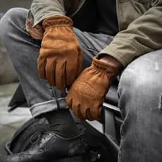 Luvas Retrô Para Motocicleta , De Couro De Camada Superior Fosca Acampamento Resistentes Ao Desgaste E Quentes De Ciclis