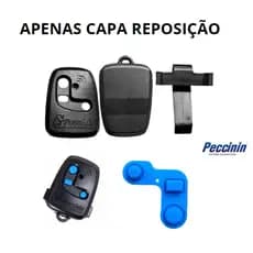 Capa Carcaça Reposição Controle de Portão Eletrônico Peccinin 3 Teclas Preto Original + Membrana