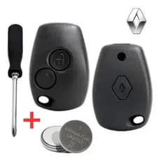 Kit Capa Chave Renault Logan Sandero Duster Clio + Lâmina + Bateria + Chave Phillips
