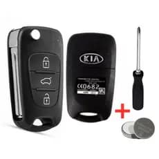 Chave Canivete Capa Carcaça para Kia Cerato Sportage Soul 2010 2011 2012 2013 2014 Kit + Bateria + Chave Phillips