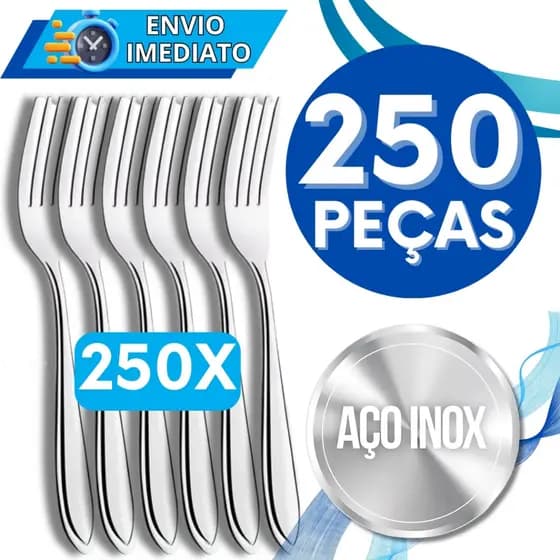 KIT Conjunto 250 Garfo Para Sobremesas Talher Aço Inox Luxo Reutilizável Faqueiro Para Casa Restaurante Buffet Bar Doces