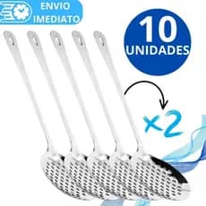KIT 2/10 Unid Escumadeira Para Fritura Arroz Massas Em Aço Inox Super Resistente Para Casa Cozinha Restaurante Buffet
