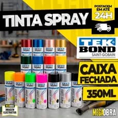 Kit 12 Tinta Spray Tekbond 350ml Cores Variadas Uso Geral Metálica Luminosa Alta Temeperatura