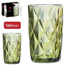 Jogo de Copo de Vidro Diamond Collection Verde  370ml