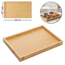 Bandeja de Bambu Retangular Nature 28x21cm