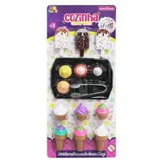 Kit Cozinha Infantil com Sorvete e Doces + Acessórios 15 Peças