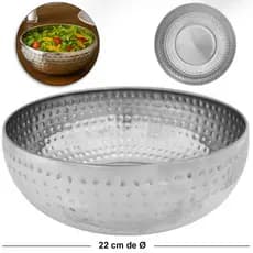 Tigela Saladeira de Inox Redonda Martelado